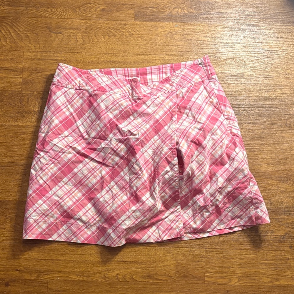 Chic Pink Plaid Mini Skirt